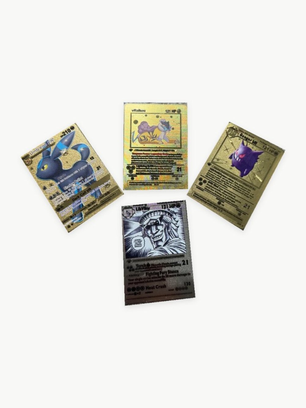 Veryrare x Holographic Aluminum/Metal like Pokémon Collector Card Set